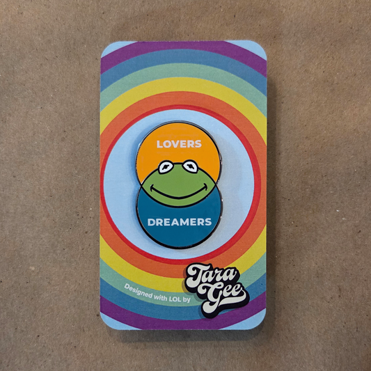 Rainbow Connection 💙💚💛 1" high Hard Enamel Pin
